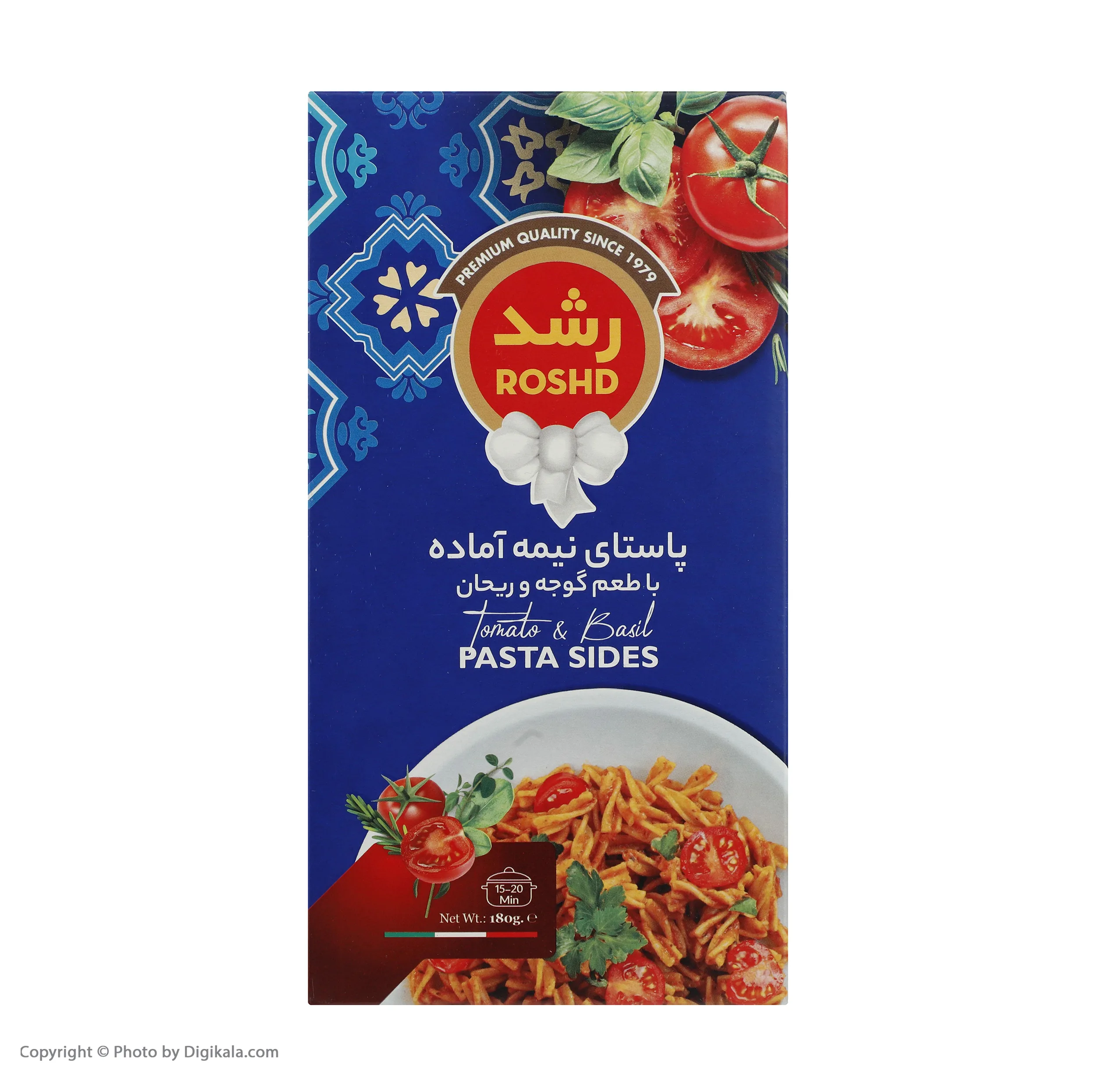پاستا نیمه آماده با طعم گوجه و ریحان رشد - 180 گرم