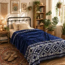 پتو مسافرتی 1 نفره مدل مراکشی خاص سایز 160×220 سانتی‌متر