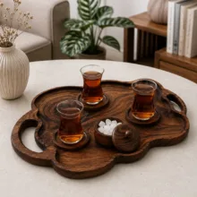 سینی چوبی مدل برگ