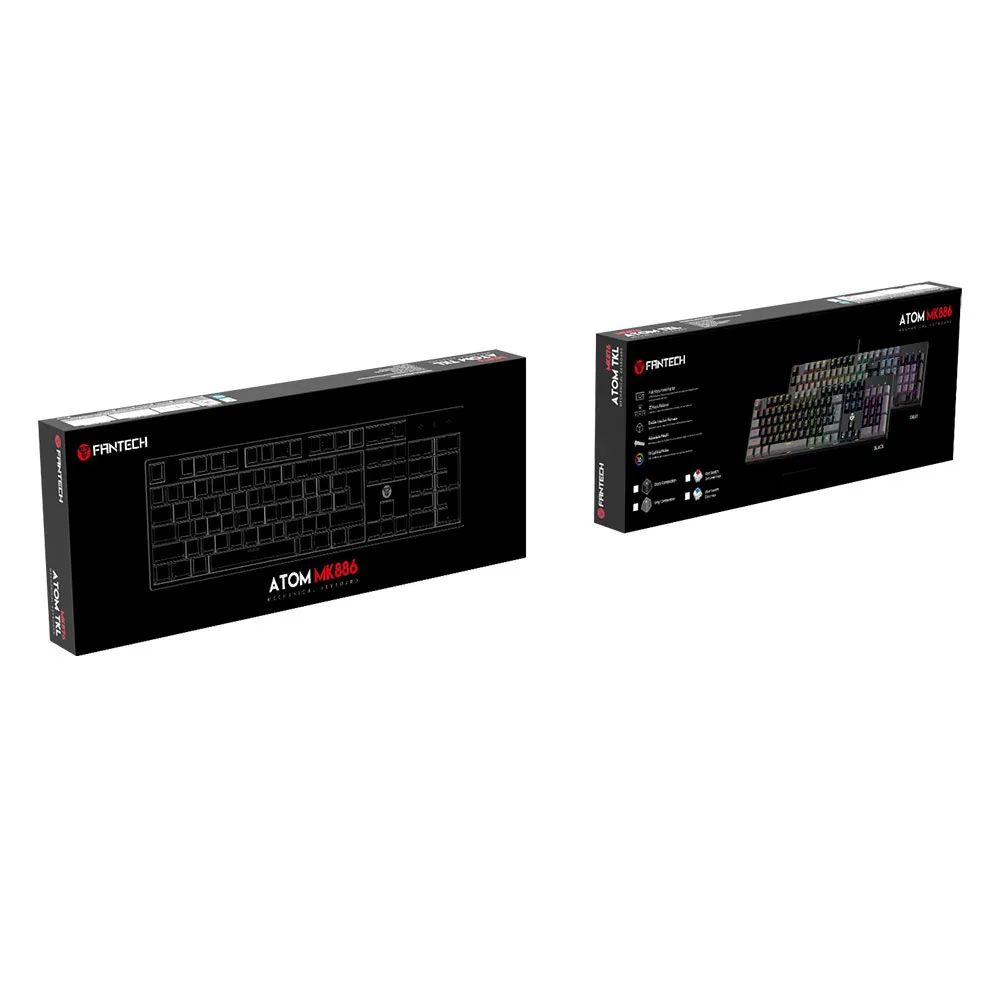 کیبورد گیمینگ فنتک مدل ATOM104 MK886V2Redswitch