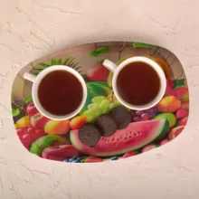 سینی دسته دار مهروز مدل 6652 میوه سایز 21×32 سانتی متر