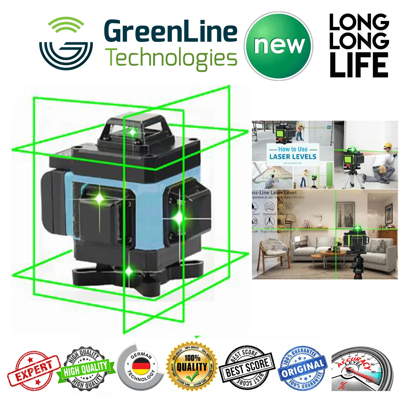 تراز لیزری مدل 4 بعدی نور سبز کد Makita 360-16 L