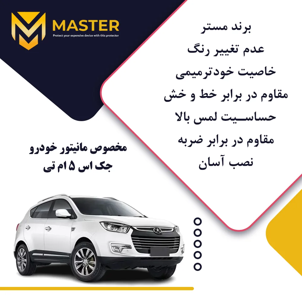 محافظ مانیتور خودرو مستر مدل Resistant-HD مناسب برای مانیتور جک S5 MT 1400-1403