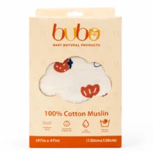 پتو کودک و نوزاد بوبو مدل پنبه موسلینی خرگوش و توت فرنگی سایز 120×120 سانتی متر