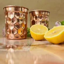 لیوان مسی سه بعدی طرح شش ضلعی کد ZH392.2