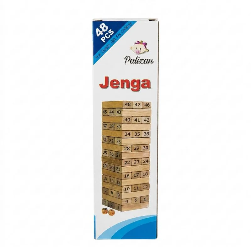 بازی فکری تعادلی دورهمی مدل Jenga 48، مناسب 1 تا 4 نفر، با زمان بازی کمتر از 30 دقیقه، درجه سختی متوسط و مناسب 3 سال به بالا