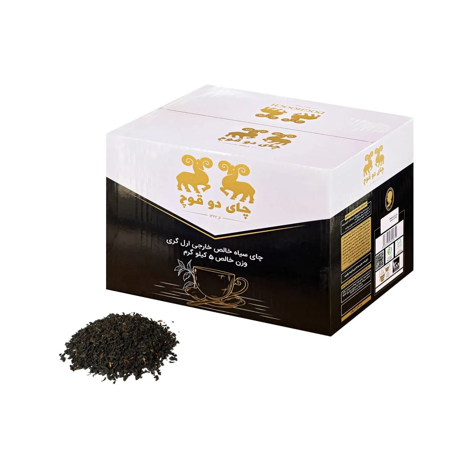 چای سیاه خارجی عطری دو قوچ - 5 کیلوگرم