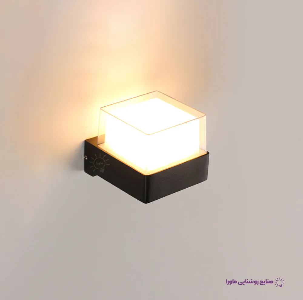 چراغ دکوراتیو ماورا مدل مکعب مربع یک طرفه کد AL-061