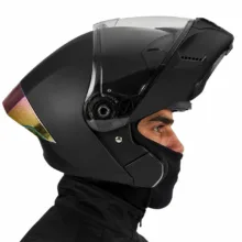کلاه کاسکت فک متحرک استیل برد مدل SB21 BLACK به همراه طلق اضافه رنگی