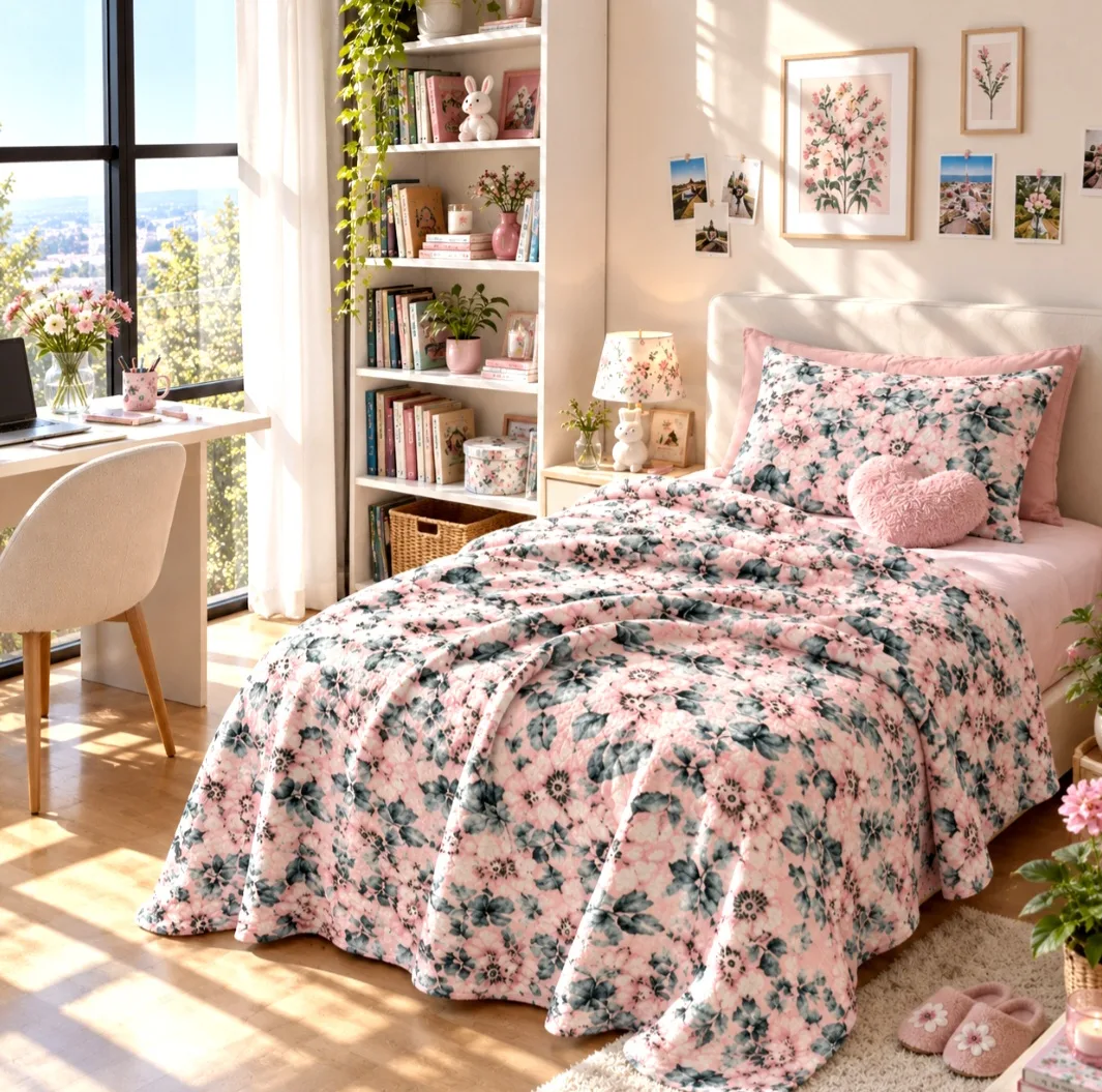 پتو مسافرتی 1 نفره مدل رز درشت سایز 160×220 سانتیمتر