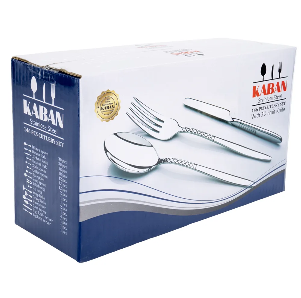 سرویس قاشق، چنگال و کارد استیل 151 پارچه 30 نفره کابان مدل 166