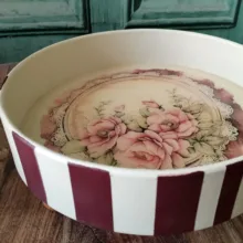سینی بدون دسته مدل گلهای پاریسی وینتیج سایز 25*25 سانتی متر