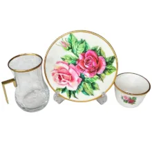 سرویس چای خوری 18 پارچه تویگار مدل Rose White