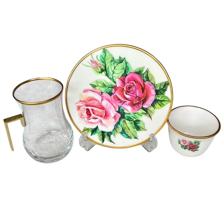 سرویس چای خوری 18 پارچه تویگار مدل Rose White
