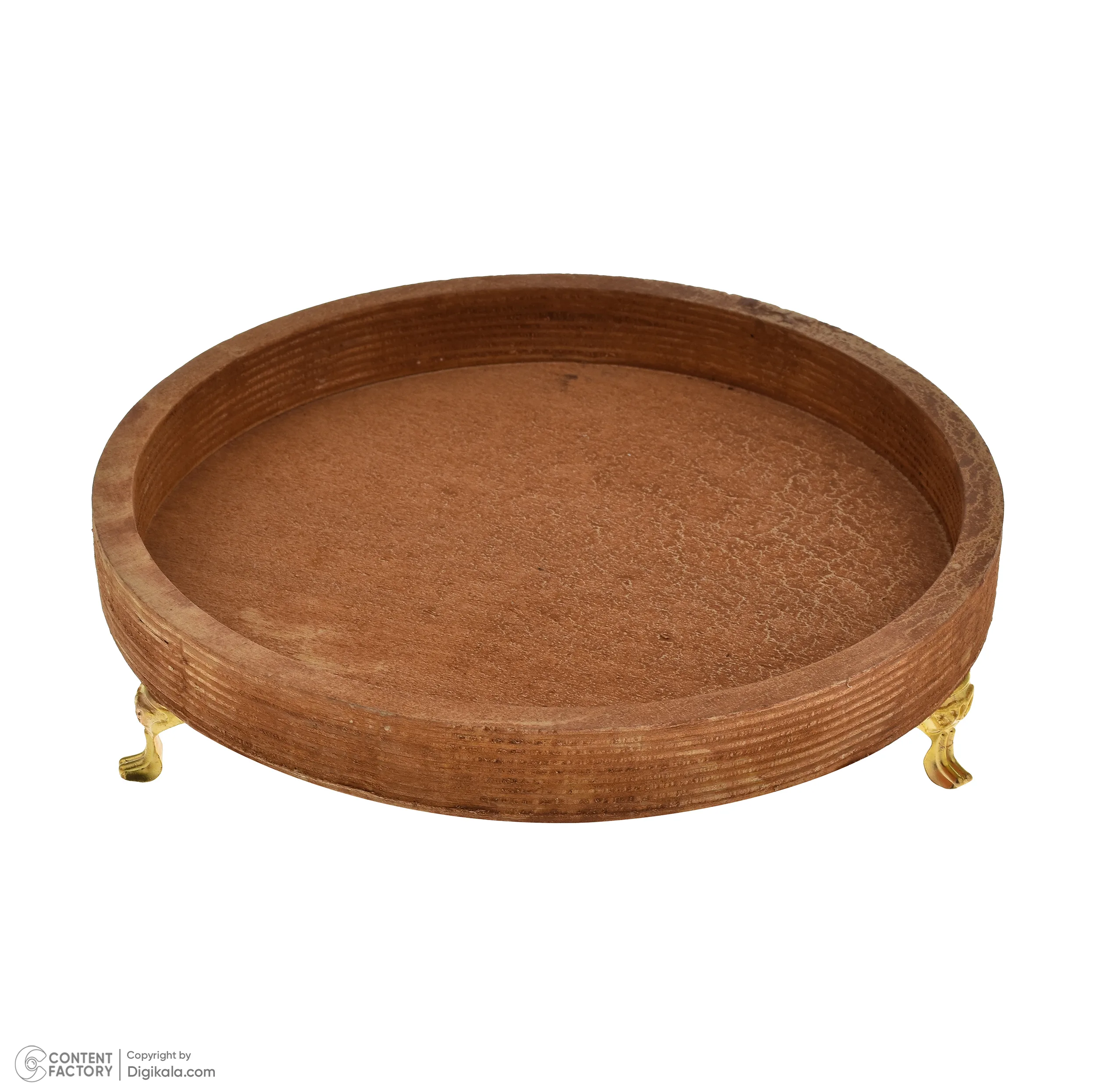 مجموعه 5 عددی ظروف سرو چوبی پایهدار طرح گرد، مناسب آجیلخوری، میوهخوری و اردوخوری، ارتفاع 5.5 سانتیمتر، غیرقابل شستوشو، ساخت ایران