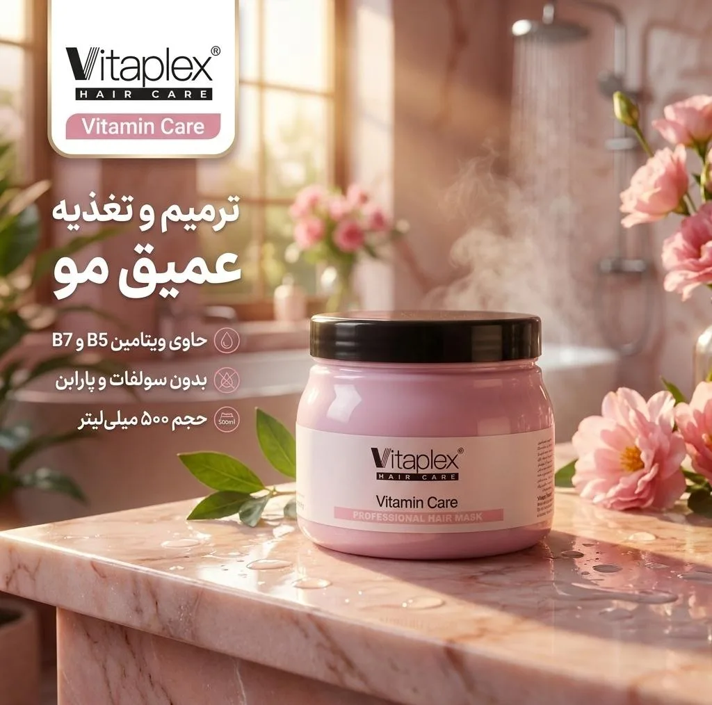 ماسک مو ویتاپلکس مدل Vitamin Care حجم 500 میلی لیتر