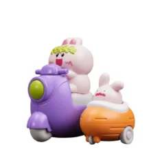 اسباب بازی ناب سل مدل خرگوش و بچه بامزه فشاری قدرتی وسپا سوار کد PRESS AND GO ANIMAL SCOOTER TOY WITH BABY NAAB002 مجموعه 2 عددی