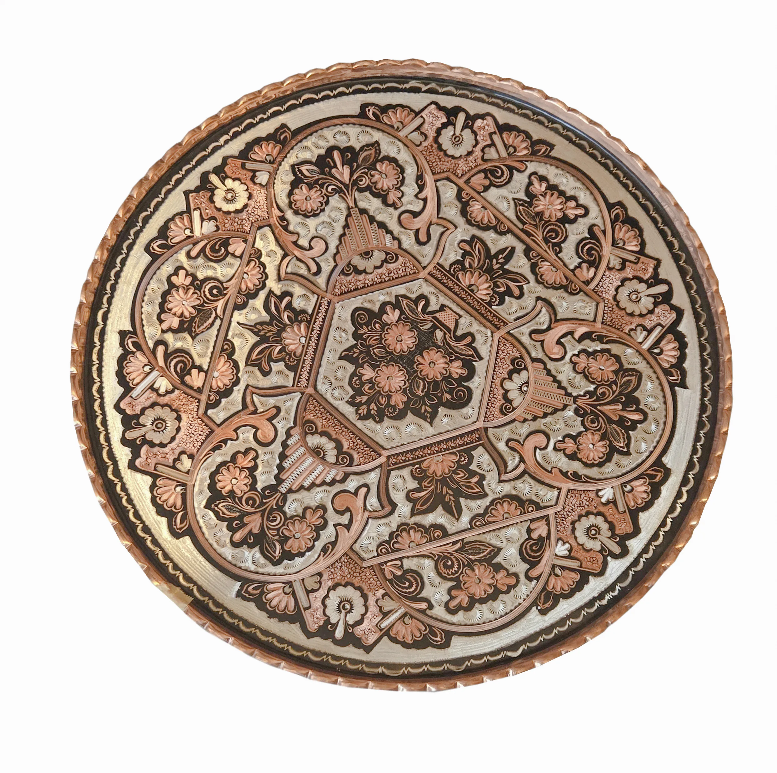 سینی میناکاری مدل لب کنگره ای کد 0197