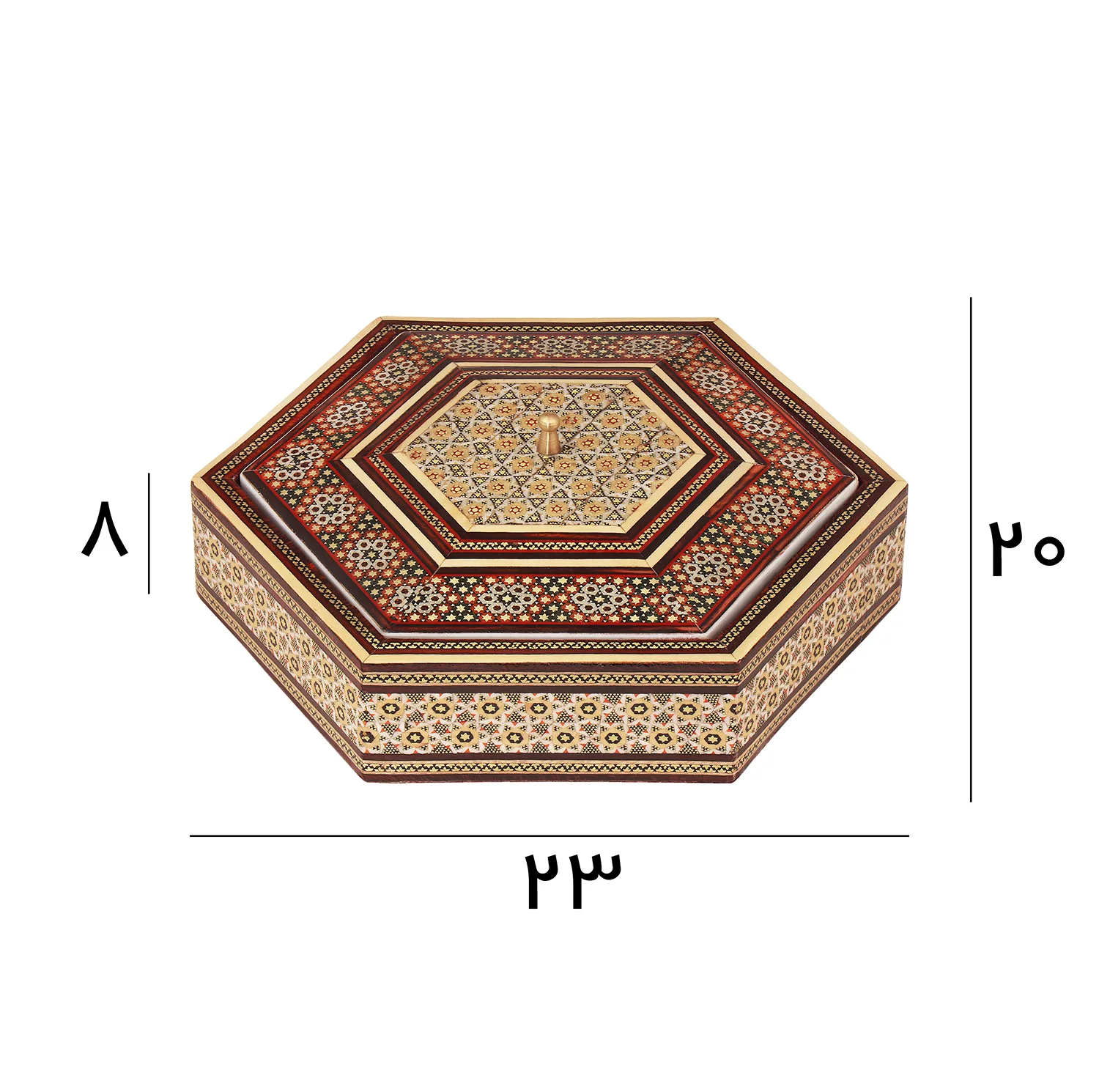 شکلات خوری خاتم مدل شش گوش شیرازی