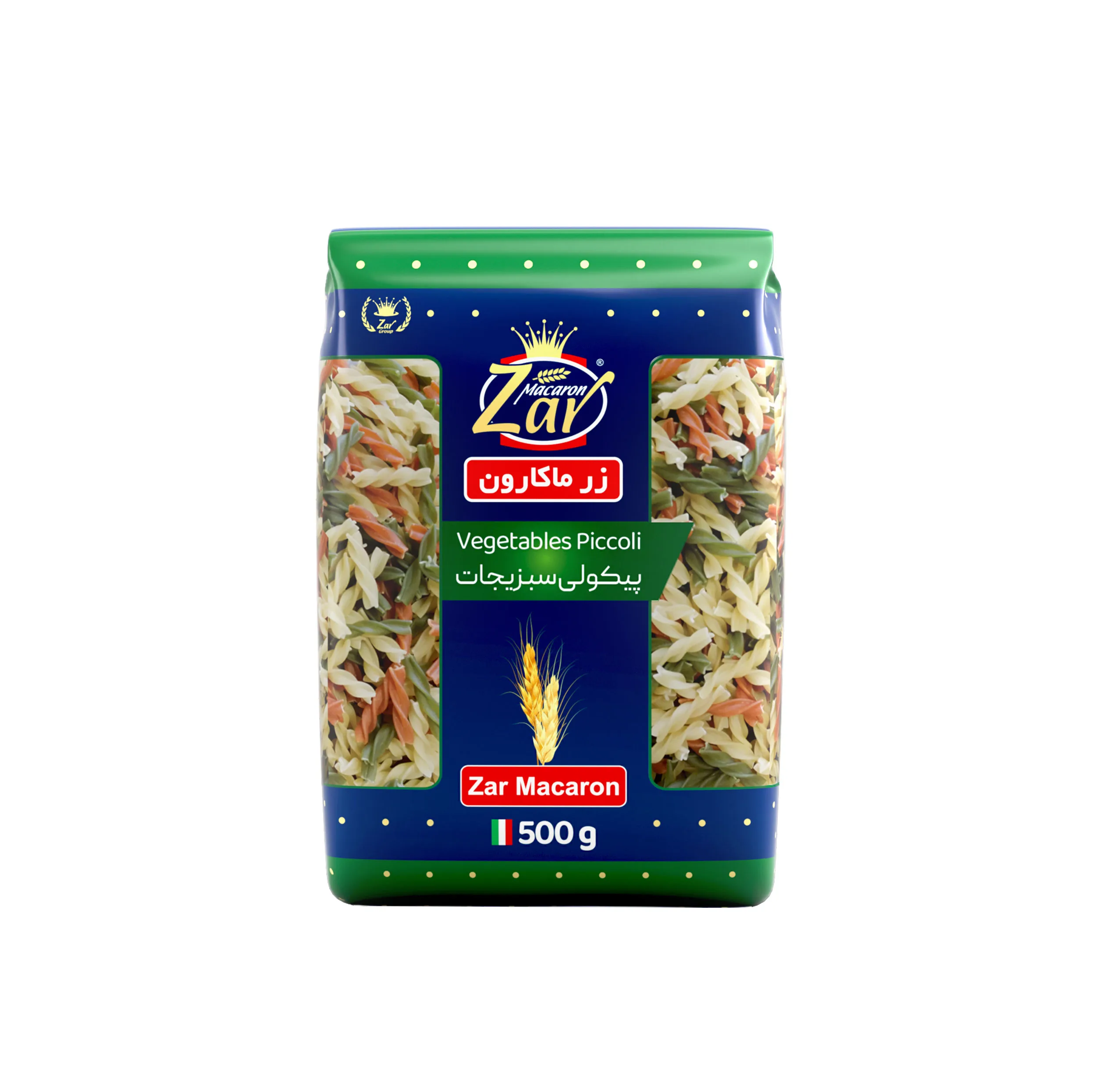 ماکارونی پیکولی سبزیجات زر ماکارون مقدار 500 گرم