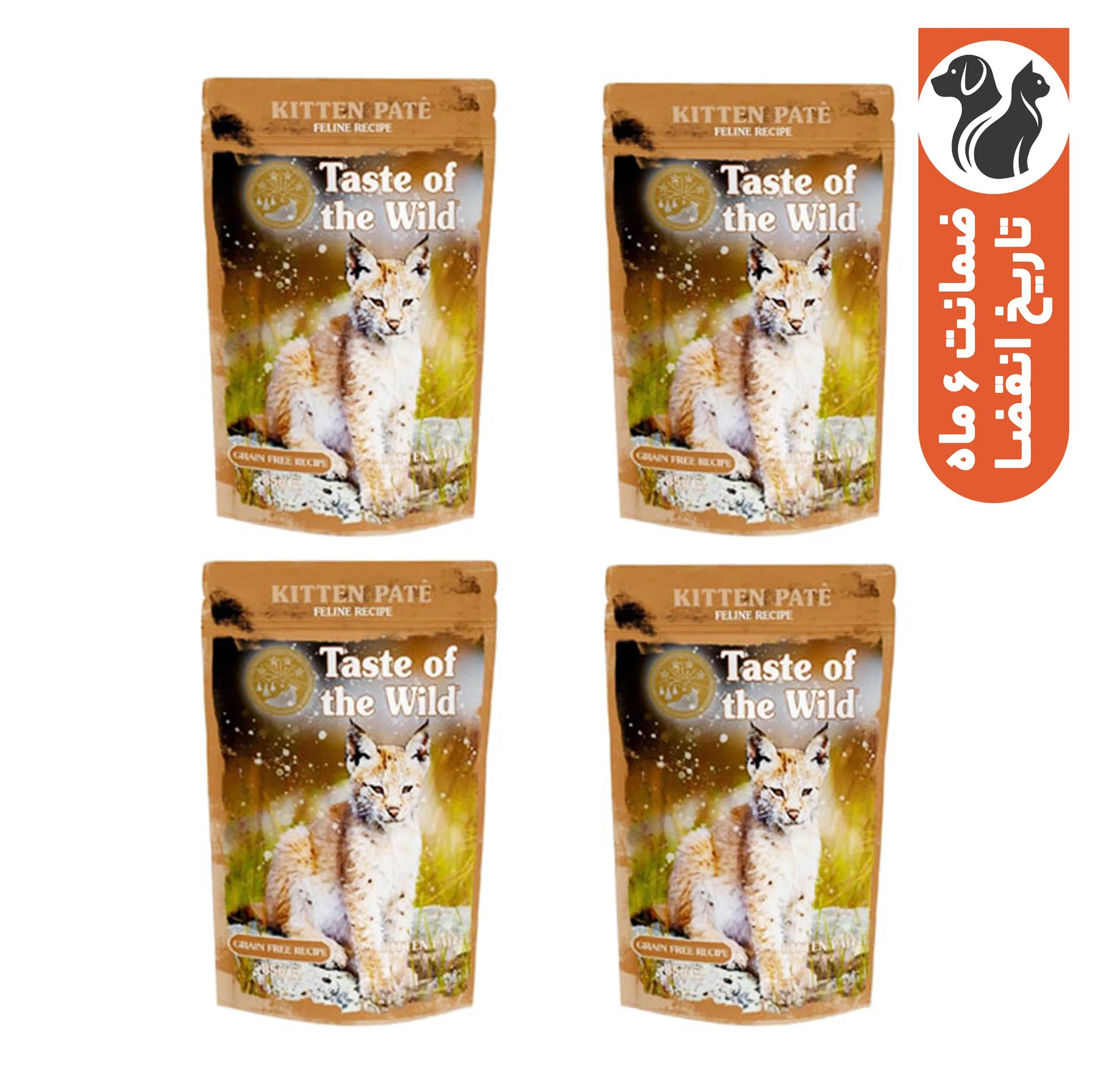 پوچ بچه گربه تیست آف د وایلد مدل Feline Recipe Kitten Pate طعم مرغ بسته 4 عددی