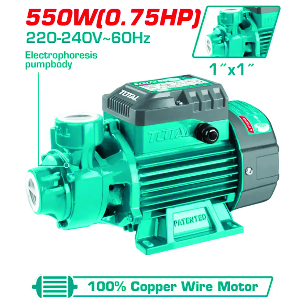 پمپ آب 550 وات 0.75 اسب بخار توتال مدل TWP15506