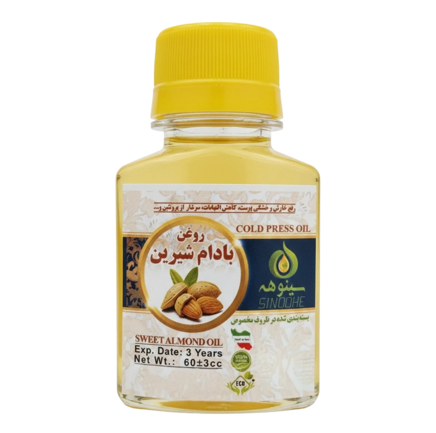 روغن بادام شیرین مایع سینوهه کد R1 حجم ۶۰ میلیلیتر بسته چهار عددی
