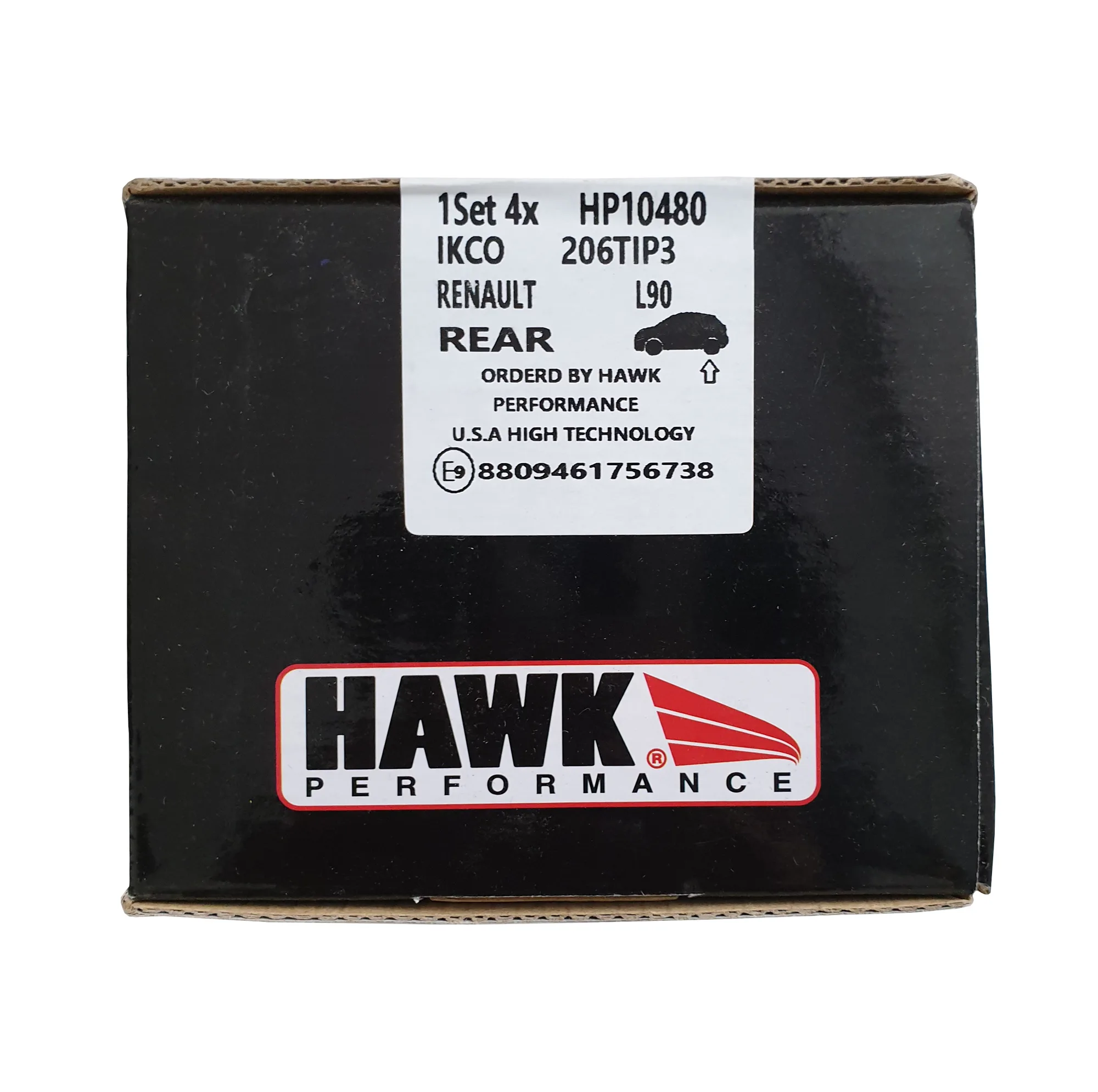 لنت ترمز عقب هاک مدل HP10480 مناسب برای پژو 206 تیپ 3