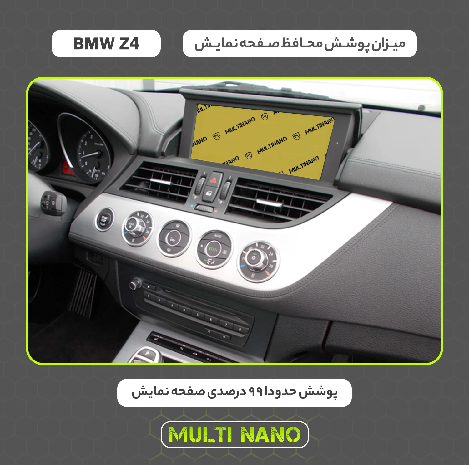 محافظ صفحه نمایش خودرو مولتی نانو مدل X-S2N مناسب برای بی ام و Z4 بسته دو عددی