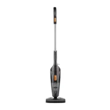 جارو شارژی عصایی درما مدل DX115C با قدرت موتور 600 وات، ظرفیت مخزن 1.2 لیتری، سیستم فیلتراسیون سیکلون و هپا، وزن 1.5 کیلوگرم و طول سیم 5 متر، مناسب برای تمیزکردن سطوح سرامیک، پارکت و سنگ
