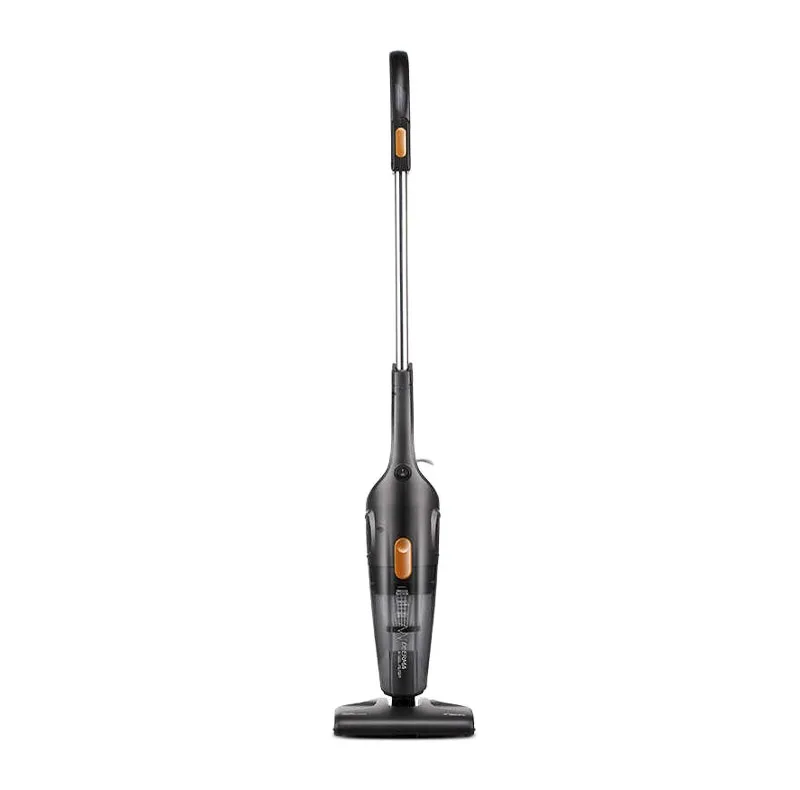 جارو شارژی عصایی درما مدل DX115C با قدرت موتور 600 وات، ظرفیت مخزن 1.2 لیتری، سیستم فیلتراسیون سیکلون و هپا، وزن 1.5 کیلوگرم و طول سیم 5 متر، مناسب برای تمیزکردن سطوح سرامیک، پارکت و سنگ