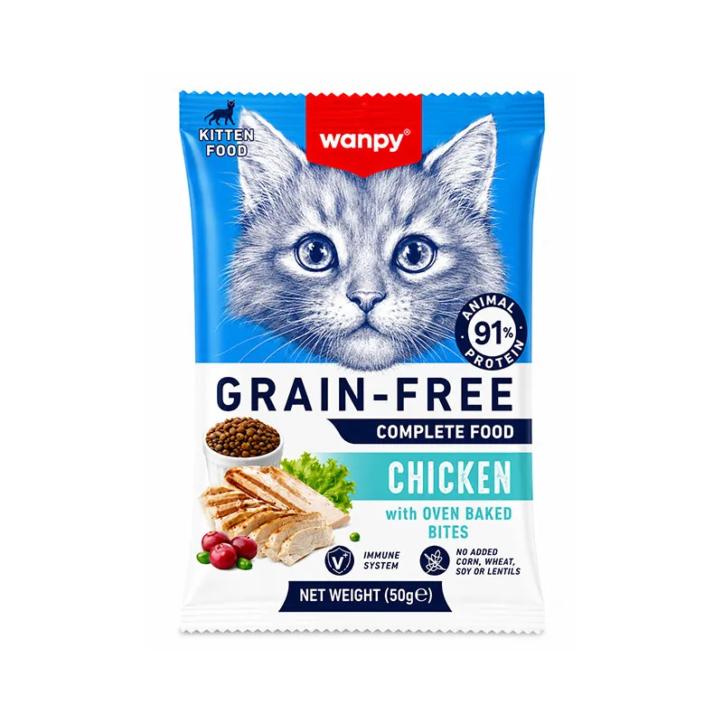 غذای خشک بچه گربه ونپی مدل Complete Kitten Food Chicken با طعم مرغ وزن 50 گرم