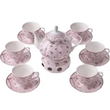 سرویس چای خوری 15 پارچه 6 نفره نیو وان مدل Pink Ribbon