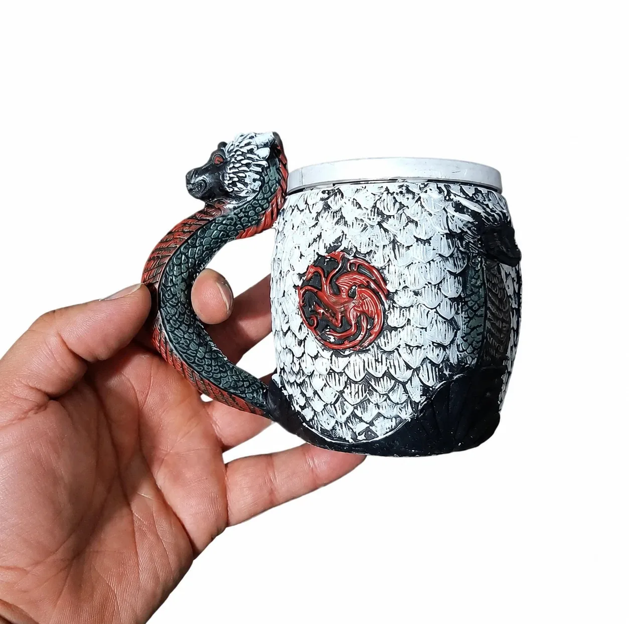 ماگ طرح اژدهای سه سرتارگین مدل آلومینیومی گیم آف ترونز (game of thrones)