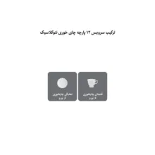 ست فنجان و نعلبکی 12 پارچه چینی زرین ایران مدل نئوکلاسیک 8 دلسا درجه عالی
