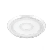 دیس شیشه‌ای لیمون مدل گرد کد HS2437، ابعاد 30×30×2.5 سانتی‌متر، ضدشوک حرارتی، مناسب پیتزا، برنج و کیک