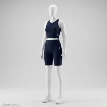 ست کراپ تاپ و شلوارک ورزشی زنانه نوزده نودیک مدل ST1925 NB
