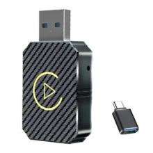 کارپلی و اندروید اتو مدل Wireless CarPlay/Android Auto Q1M به همراه مبدل USB به USB-C