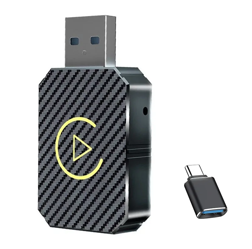 کارپلی و اندروید اتو مدل Wireless CarPlay/Android Auto Q1M به همراه مبدل USB به USB-C