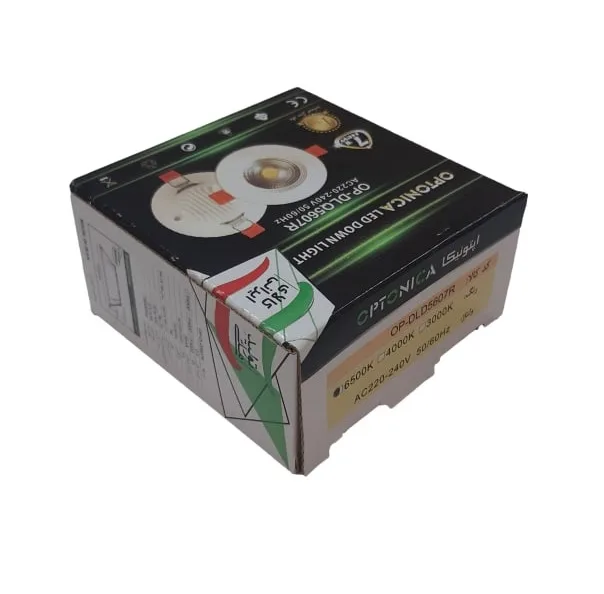 چراغ سقفی سی او بی 7 وات اپتونیکا مدل OP-DLQ5607R بسته 30 عددی