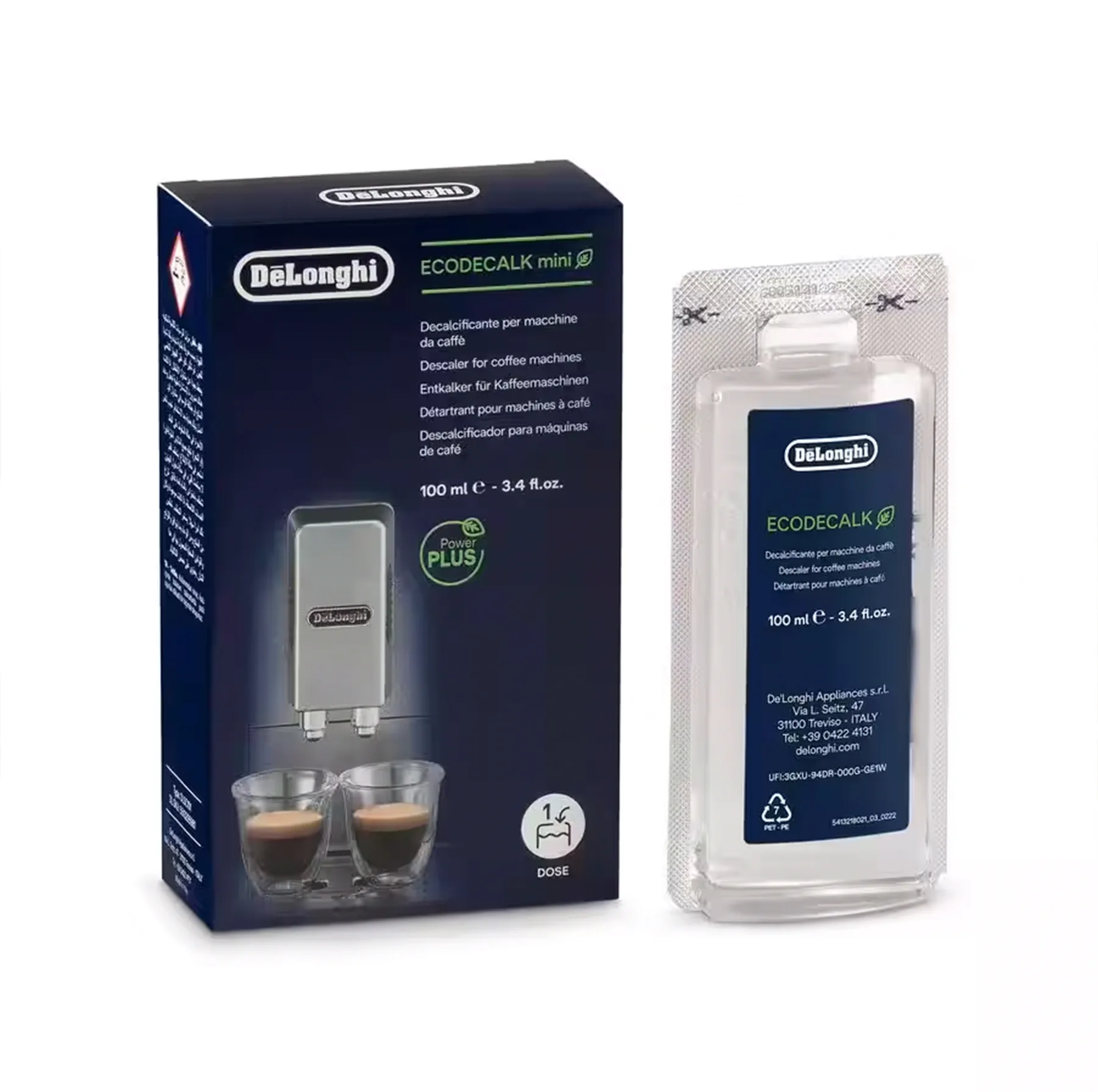 مایع تمیز کننده قهوه ساز دلونگی مدل ECODECALK mini