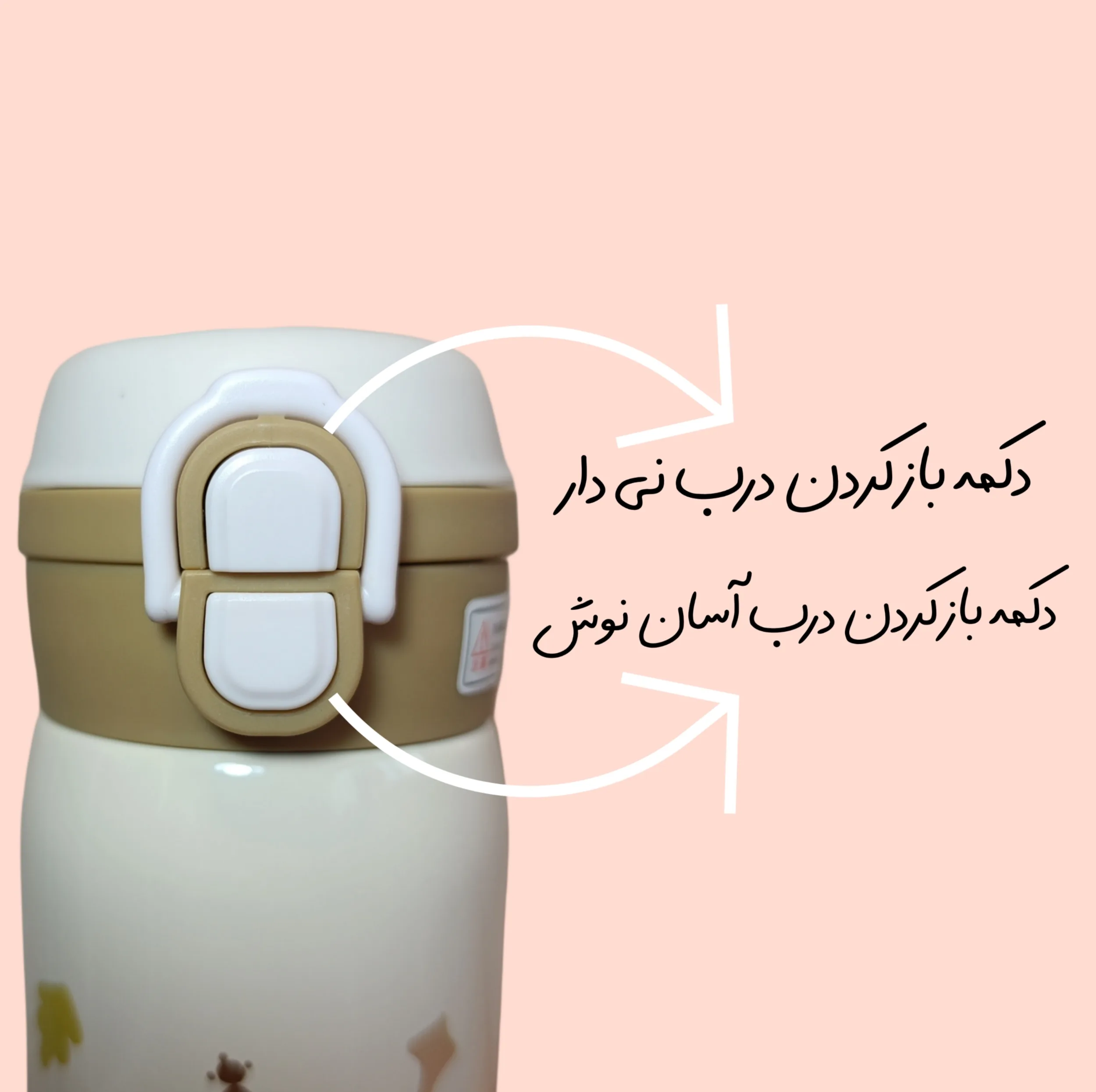 فلاسک کودک طرح دو درب مدل خرس کد HBW1474 گنجایش 350 میلی لیتر