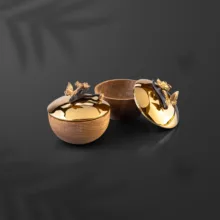 قندان گلدکیش مدل باتر فلای کد GK829828 ست دو عددی