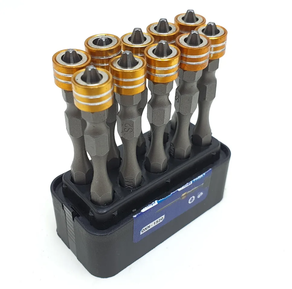 سری پیچ گوشتی دو سر چهار سو اکسین مدل مگنت دار کد OXN-1520 مجموعه 10 عددی