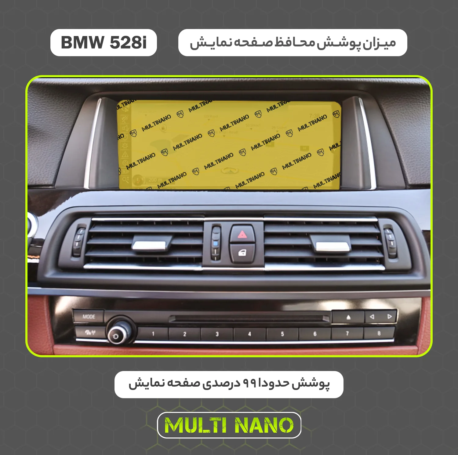 محافظ صفحه نمایش خودرو مولتی نانو مدل X-S2N مناسب برای بی ام و 528i بسته دو عددی