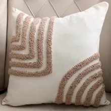 کاور کوسن مدل پانچ دوزی طرح صدف سایز 45×45 سانتی‌متر