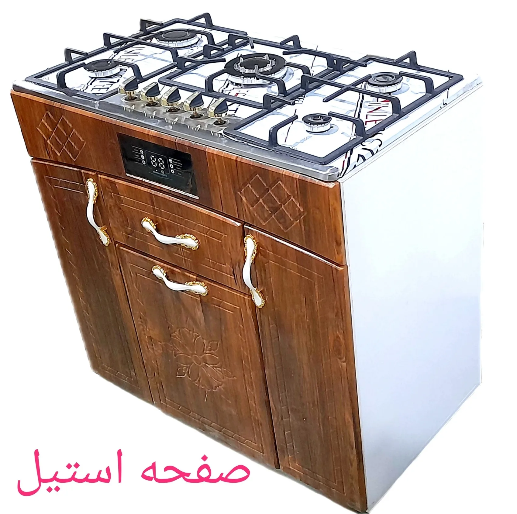 اجاق گاز 5 شعله هاکان مدل اجاق گاز چهار درب صفحه استیل بوش با ترموکوپل