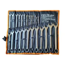 آچار یکسر تخت و یکسر رینگی دلتا مدل AJ-6-32-DELTA-25PC مجموعه 25 عددی