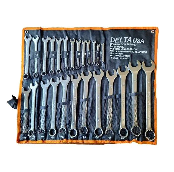 آچار یکسر تخت و یکسر رینگی دلتا مدل AJ-6-32-DELTA-25PC مجموعه 25 عددی