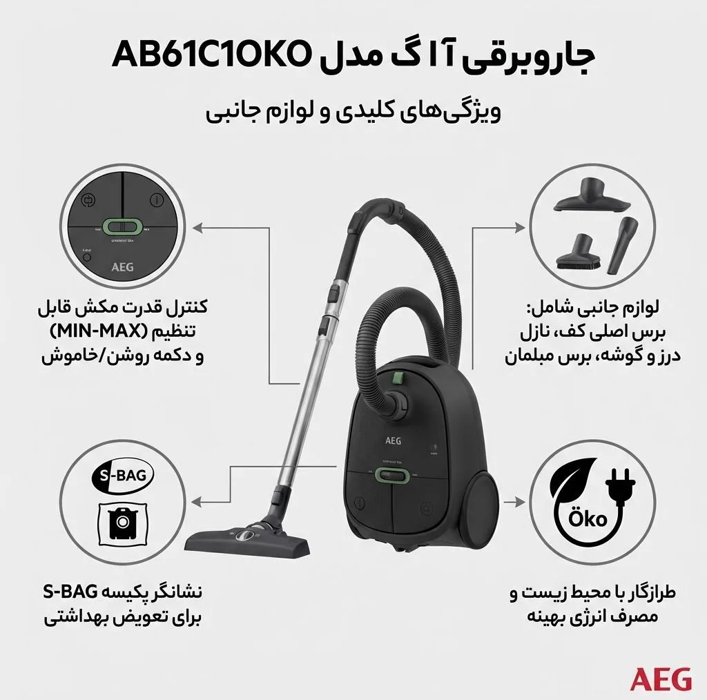 جاروبرقی آ ا گ مدل AB61C1OKO